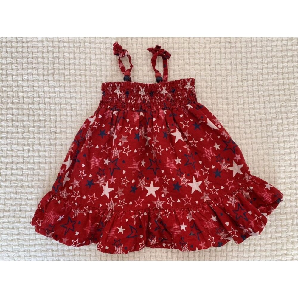 Red and White Stars Spaggetti Straps Dress